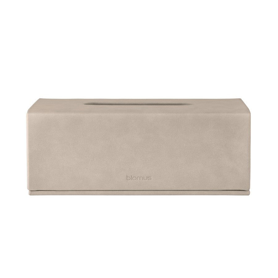 Blomus Sahla Faux Suede Tissue Box, Nomad/Light Tan - 68314