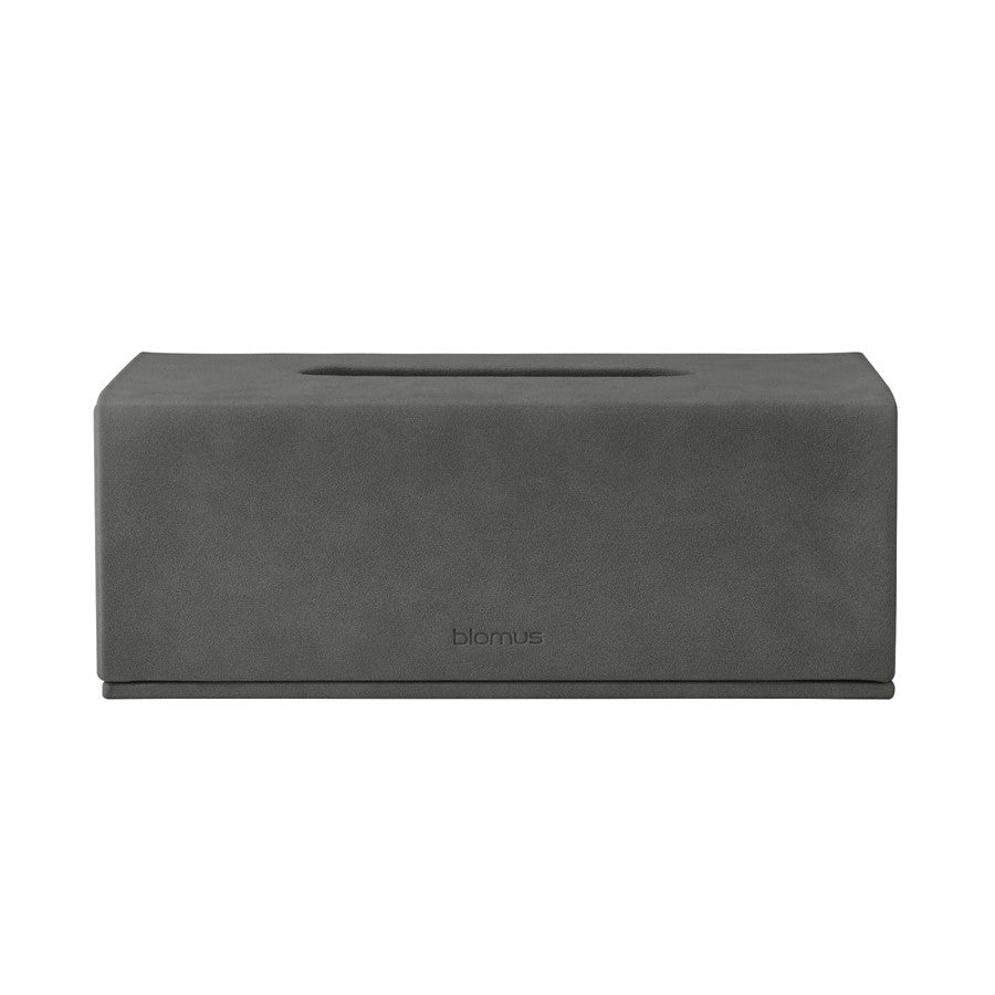 Blomus Sahla Faux Suede Tissue Box, Pewter/Charcoal
