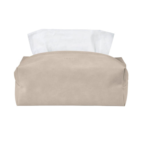 Blomus Sahla Faux Suede Tissue Box Cover, Nomad/Light Tan