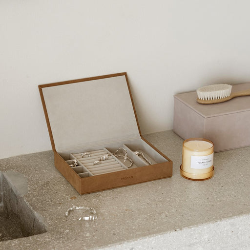 Blomus Sahla Faux Suede Jewelry Box, Nomad/Light Tan