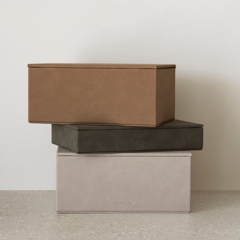 Blomus Sahla Faux Suede Jewelry Box, Tan