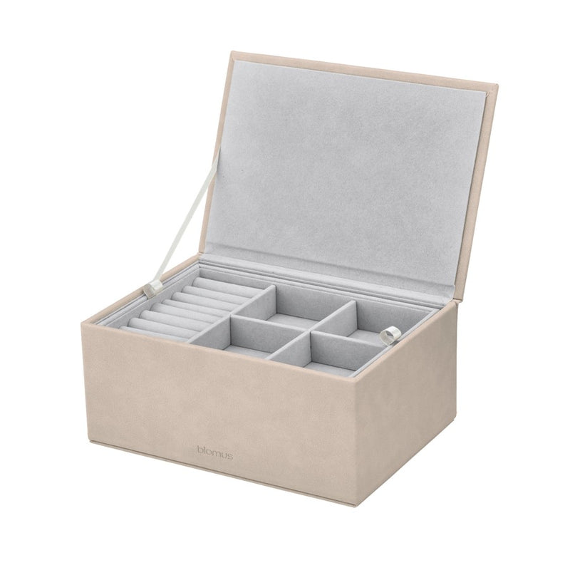 Blomus Sahla Faux Suede Large Jewelry Box, Nomad/Light Tan