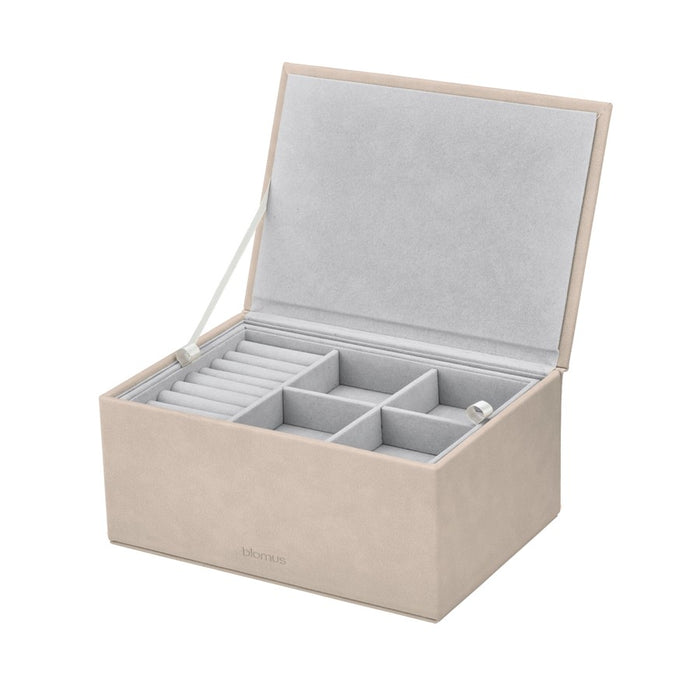Blomus Sahla Faux Suede Large Jewelry Box, Nomad/Light Tan - 68323