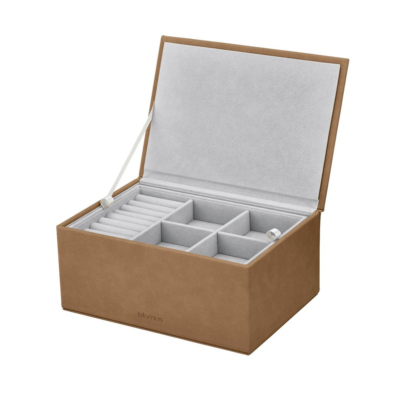 Blomus Sahla Faux Suede Large Jewelry Box, Tan