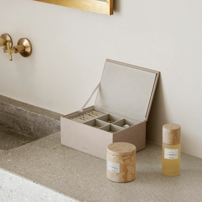 Blomus Sahla Faux Suede Large Jewelry Box, Tan