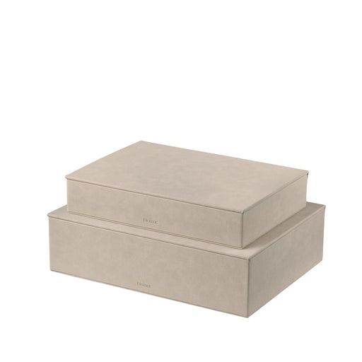 Blomus Sahla Faux Suede Storage Boxes, Set Of 2, Nomad/Light Tan - 68326