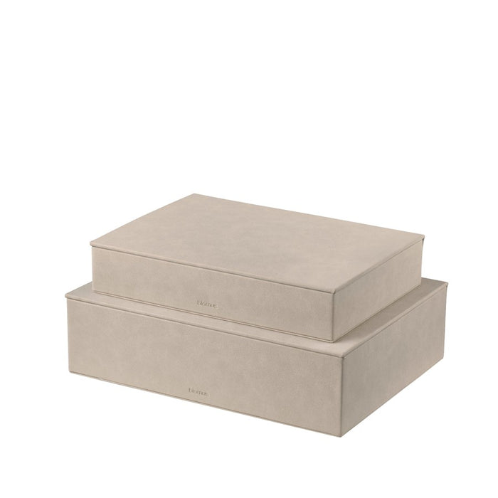 Blomus Sahla Faux Suede Storage Boxes, Set Of 2, Nomad/Light Tan - 68326
