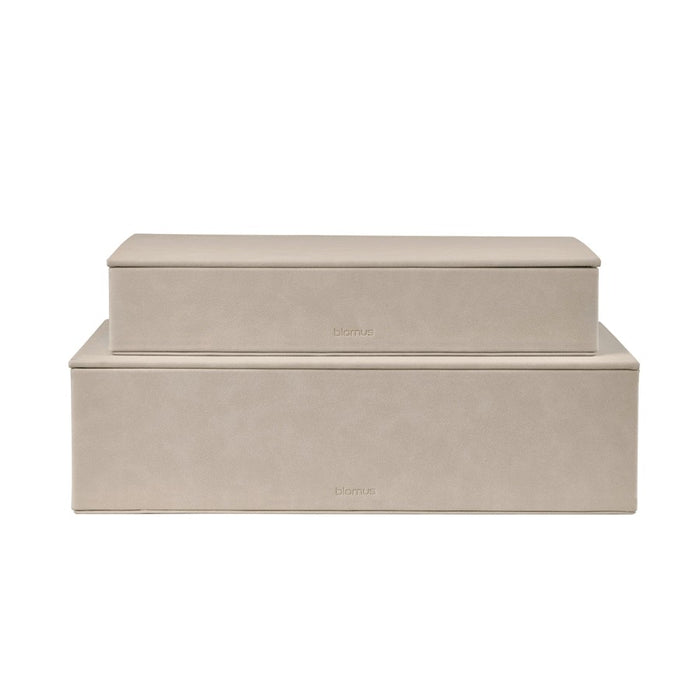 Blomus Sahla Faux Suede Storage Boxes, Set Of 2, Nomad/Light Tan