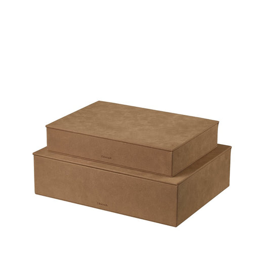 Blomus Sahla Faux Suede Storage Boxes, Set Of 2, Tan - 68327