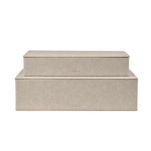 Blomus Sahla Faux Suede Storage Boxes, Set Of 2, Pewter/Charcoal