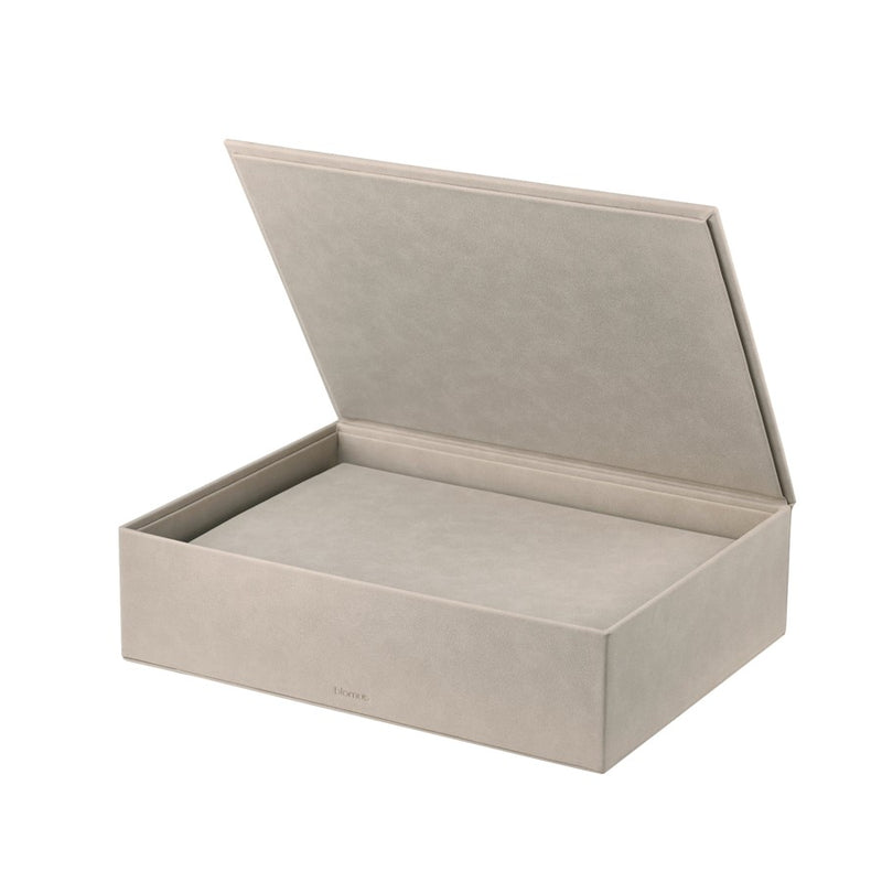 Blomus Sahla Faux Suede Storage Boxes, Set Of 2, Pewter/Charcoal