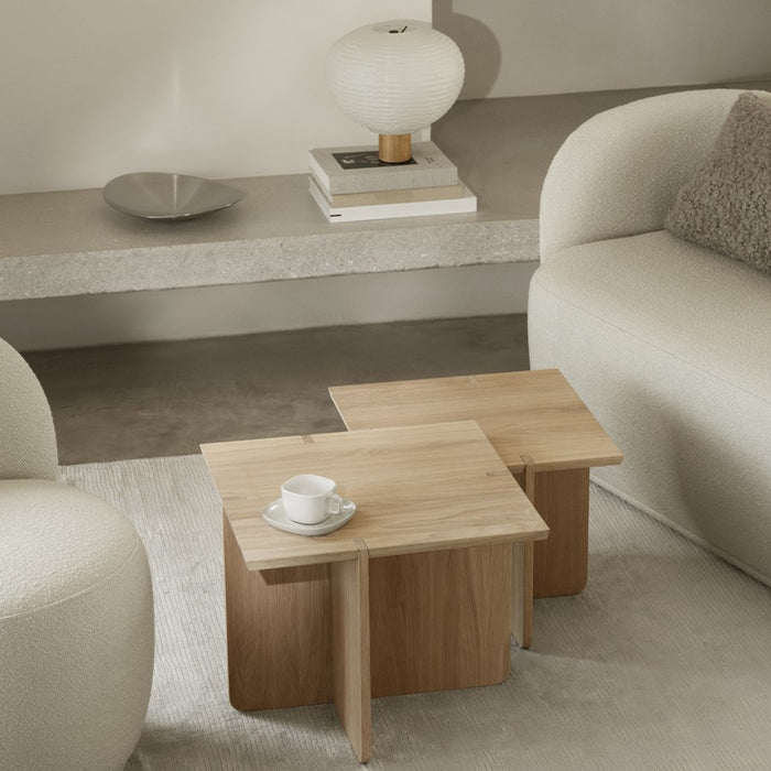 Blomus Engawa White Oiled Natural Oak Side Table, Medium