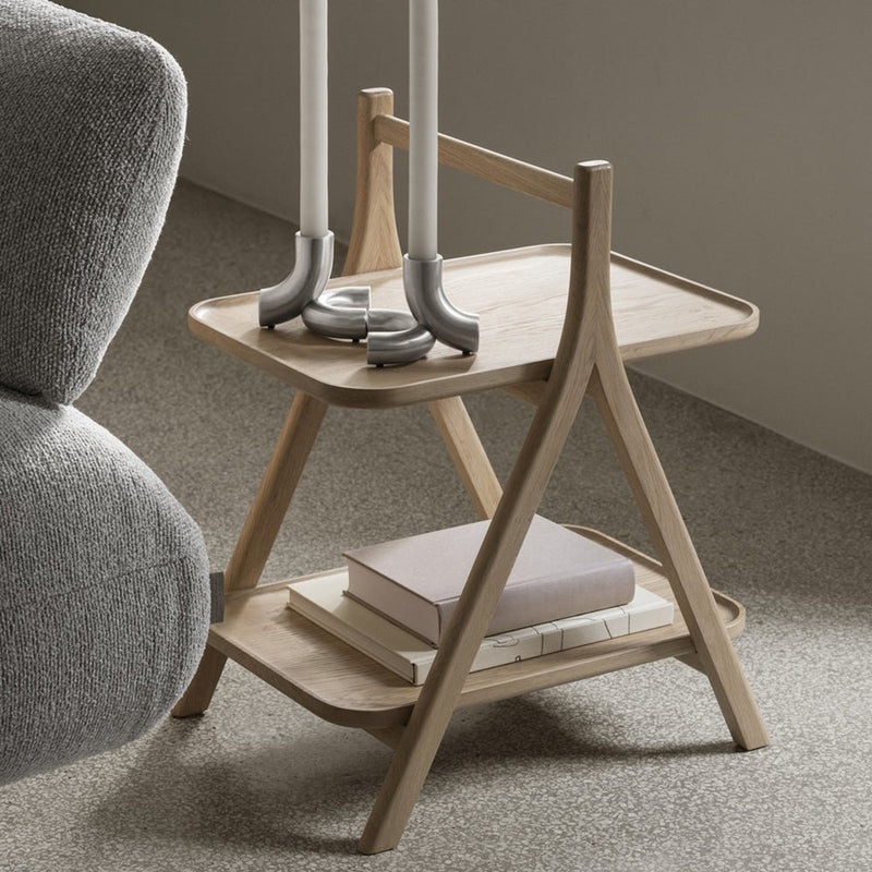 Blomus Eta Oak Side Table/Shelves, Natural Oak