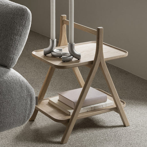 Blomus Eta Oak Side Table/Shelves, Natural Oak