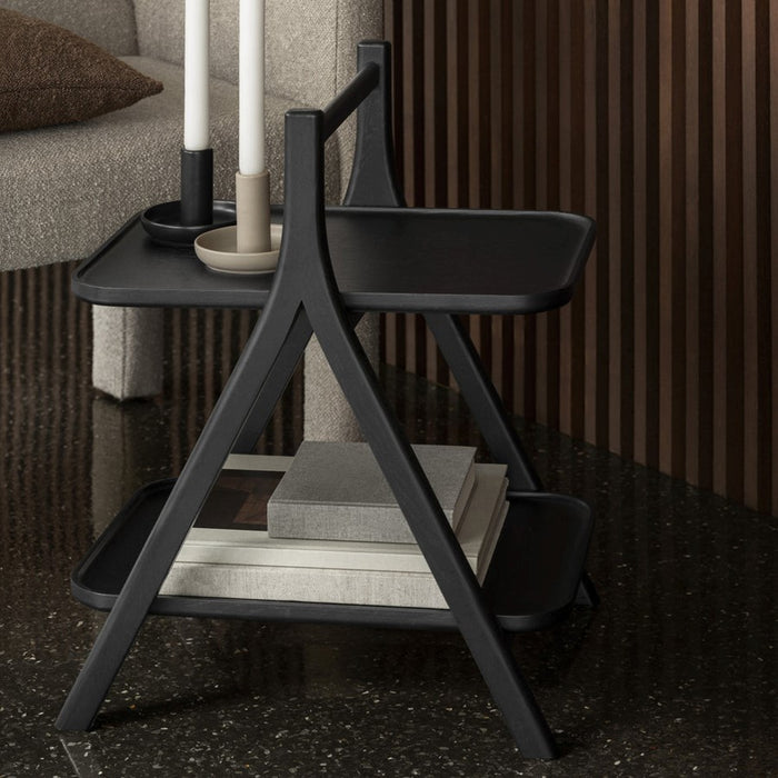 Blomus Eta Oak Side Table/Shelves, Black