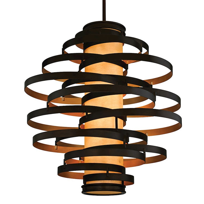 Corbett Lighting Vertigo 3 Light Chandelier, Bronze/Gold Leaf