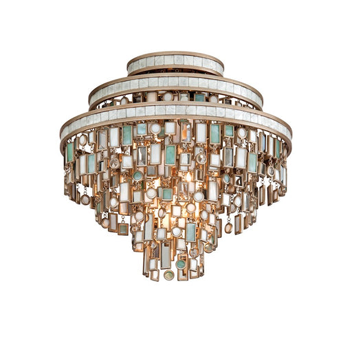 Corbett Lighting Dolcetti 3 Light Semi Flush, Champagne Leaf
