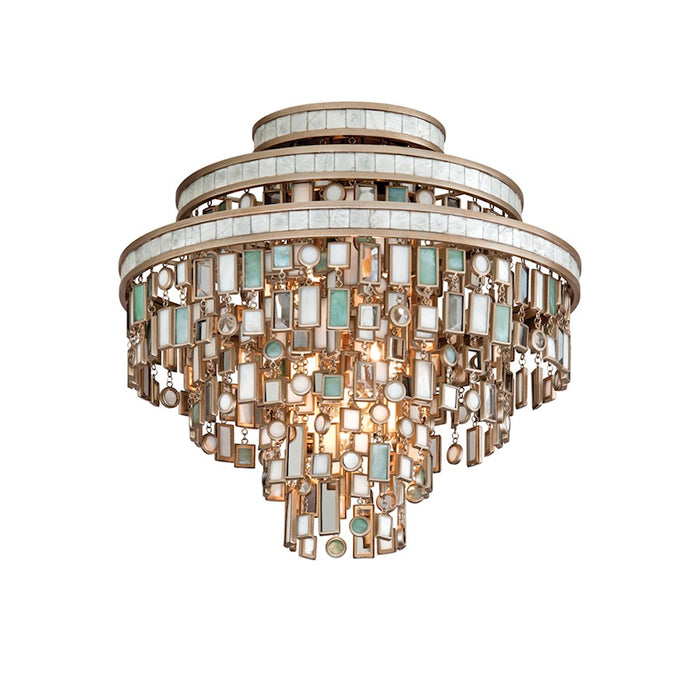 Corbett Lighting Dolcetti 3 Light Semi Flush, Champagne Leaf