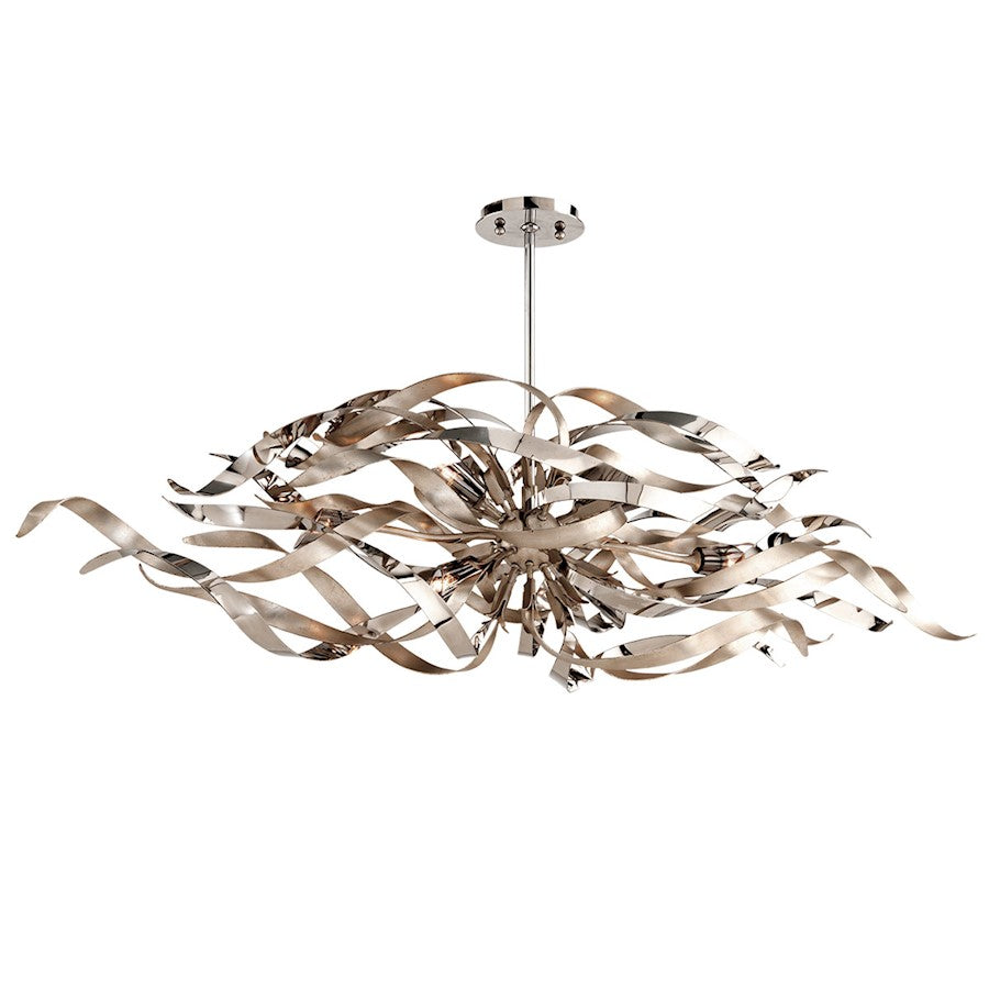 Corbett Lighting Graffiti 6 Lt Linear Chandelier, Silver Ss/Smoke