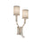 Corbett Lighting Roxy 2 Light Wall Sconce, Silver/Hardback Linen