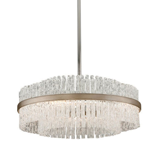 Corbett Lighting Chime 8 Lt Pendant, Silver Leaf/Clear Tubular