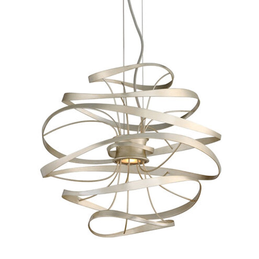 Corbett Lighting Calligraphy 2 Lt Pendant, Silver/Clear Prysmatic
