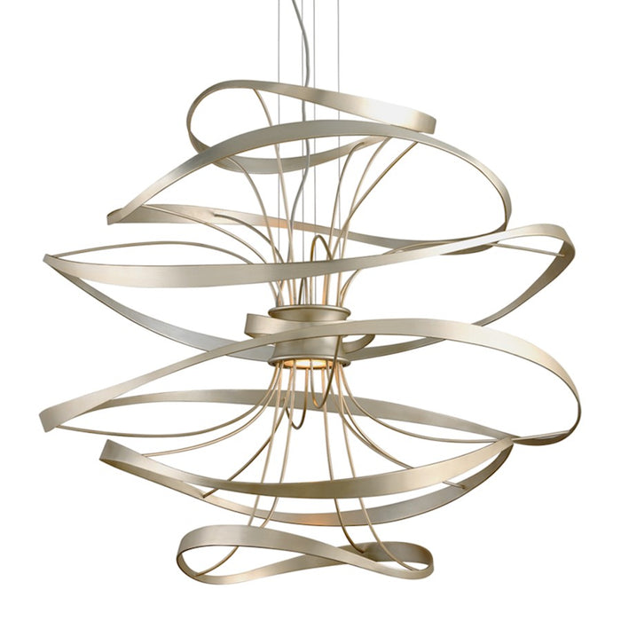 Corbett Lighting Calligraphy 2 Light Chandelier, Silver Leaf