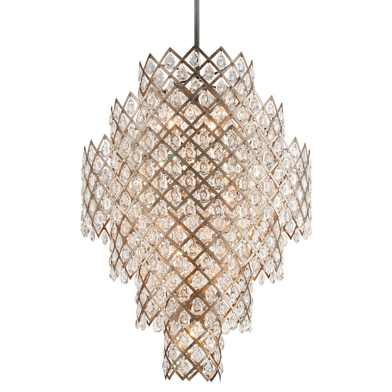 Corbett Lighting Tiara 17 Light Chandelier, Gold/ Steel