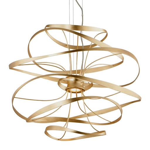 Corbett Lighting Calligraphy 2 Lt Chandelier, Gold/Stainless Steel/Prysmatic