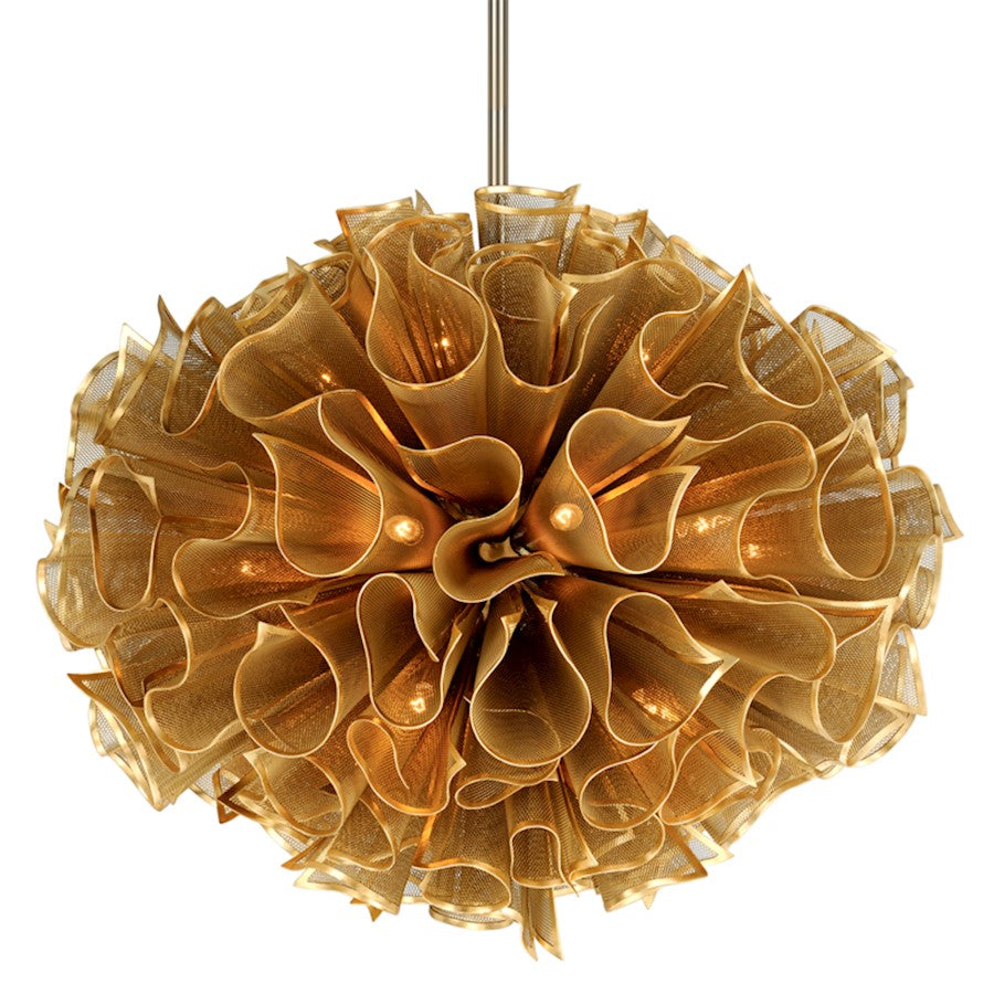 Corbett Lighting Pulse 20 Light Chandelier, Gold Leaf