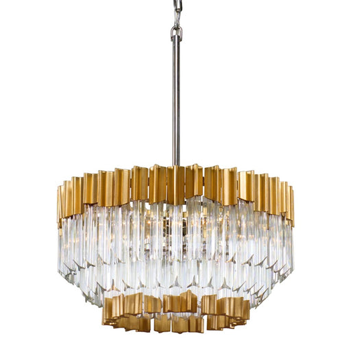 Corbett Lighting Charisma 5 Lt Chandelier, Gold/Stainless Steel/Crystal