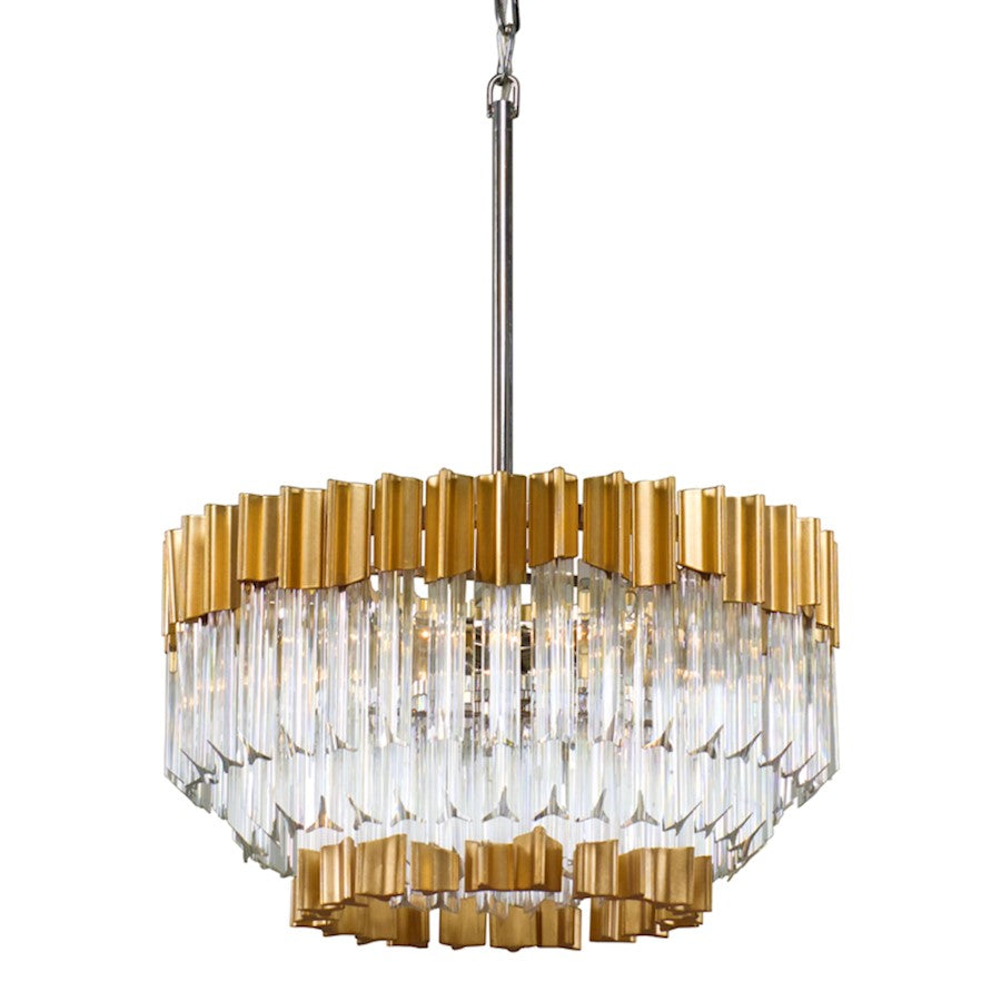 Corbett Lighting Charisma 5 Lt Chandelier, Gold/Stainless Steel/Crystal