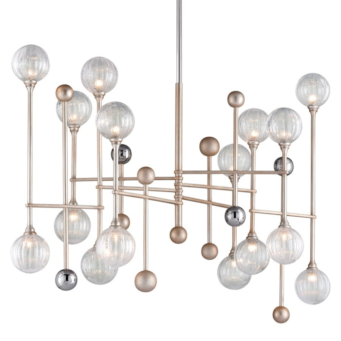 Corbett Lighting Majorette Linear Pendant, Silver/Chrome/Seed