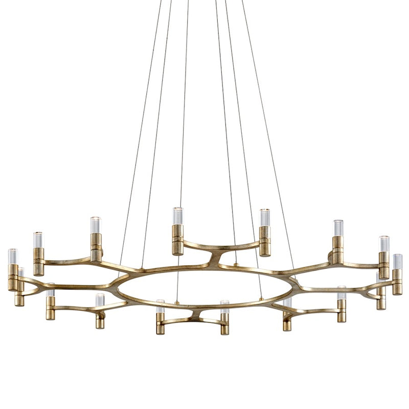 Corbett Lighting Nexus 16 Light Chandelier, Warm Silver Leaf