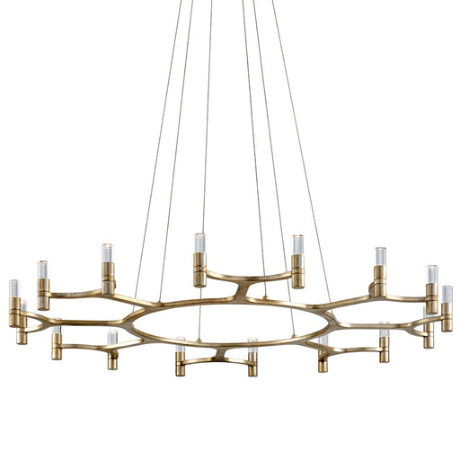 Corbett Lighting Nexus 16 Light Chandelier, Warm Silver Leaf - 258-016-WSL