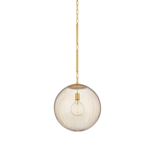 Corbett Lighting Jaipur 17in 1-Light Pendant | Artisanal Vintage Polished Brass and Champagne Glass | Kitchen Island & Dining Room | Model 259-17-VPB