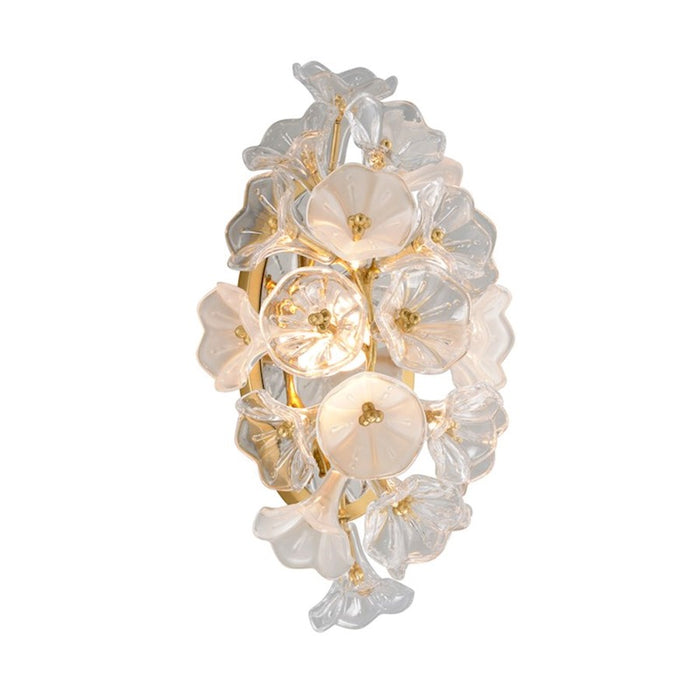 Corbett Lighting Jasmine 1 Light Wall Sconce, Gold Leaf/Clear