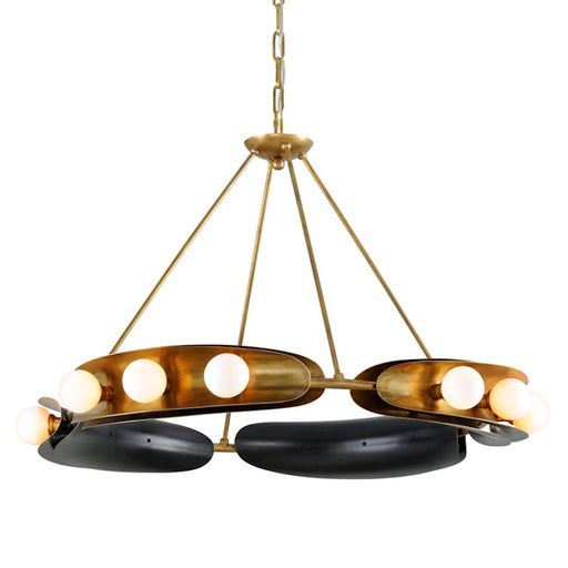 Corbett Lighting Hopper Chandelier, Vintage Brass