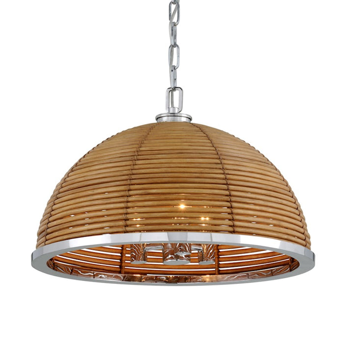 Corbett Lighting Carayes 3 Light Chandelier, Stainless Steel/Natural
