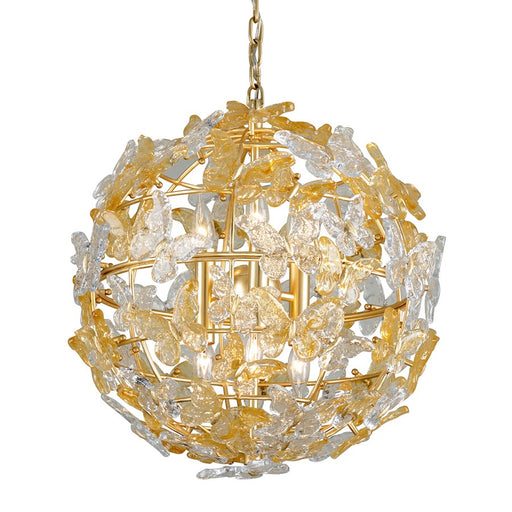 Corbett Lighting Milan 6 Light Chandelier, Gold Leaf - 279-46-GL