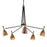 Corbett Lighting Utopia 5 Light Chandelier, Black Brass/Wood/Acacia