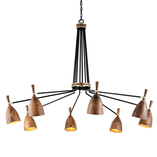 Corbett Lighting Utopia 8 Light Chandelier, Soft Black/Acacia