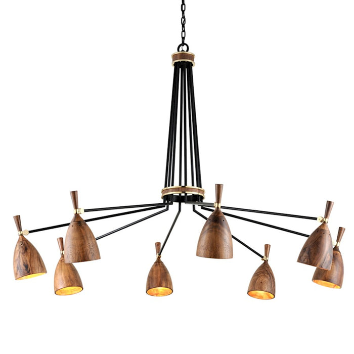 Corbett Lighting Utopia 8 Light Chandelier, Soft Black/Acacia