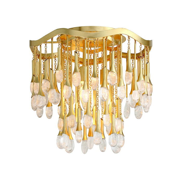 Corbett Lighting Kiara 3 Light Semi Flush, Gold Leaf/Clear - 286-33-GL