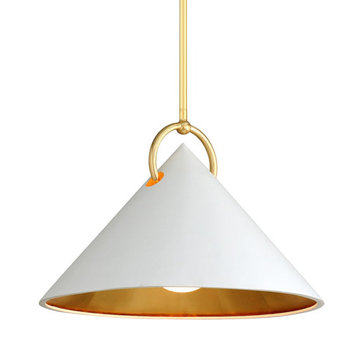 Corbett Lighting Charm 1 Light Pendant, Gold Leaf/White - 290-41-GL-SWH