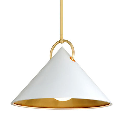 Corbett Lighting Charm 1 Lt Pendant, Gold Leaf/White/Opal White