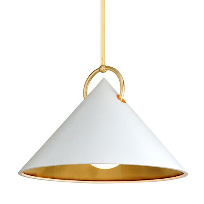 Corbett Lighting Charm 1 Lt Pendant, Gold Leaf/White/Opal White