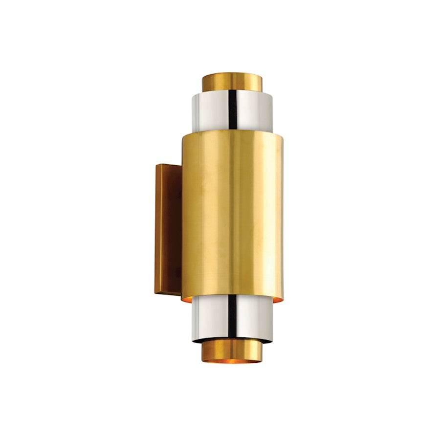 Corbett Lighting Sidcup 2 Light Wall Sconce, Polished Brass/Nickel