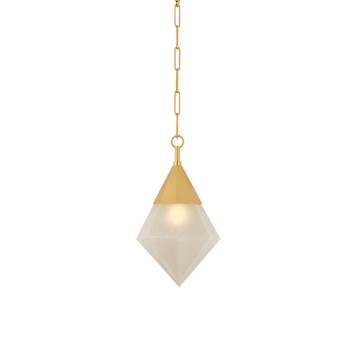 Corbett Lighting Angelique 10in 1-Light Pendant | Vintage Polished Brass and Champagne Seeded Glass | Bedroom & Hallway Accent | Model 383-11-VPB