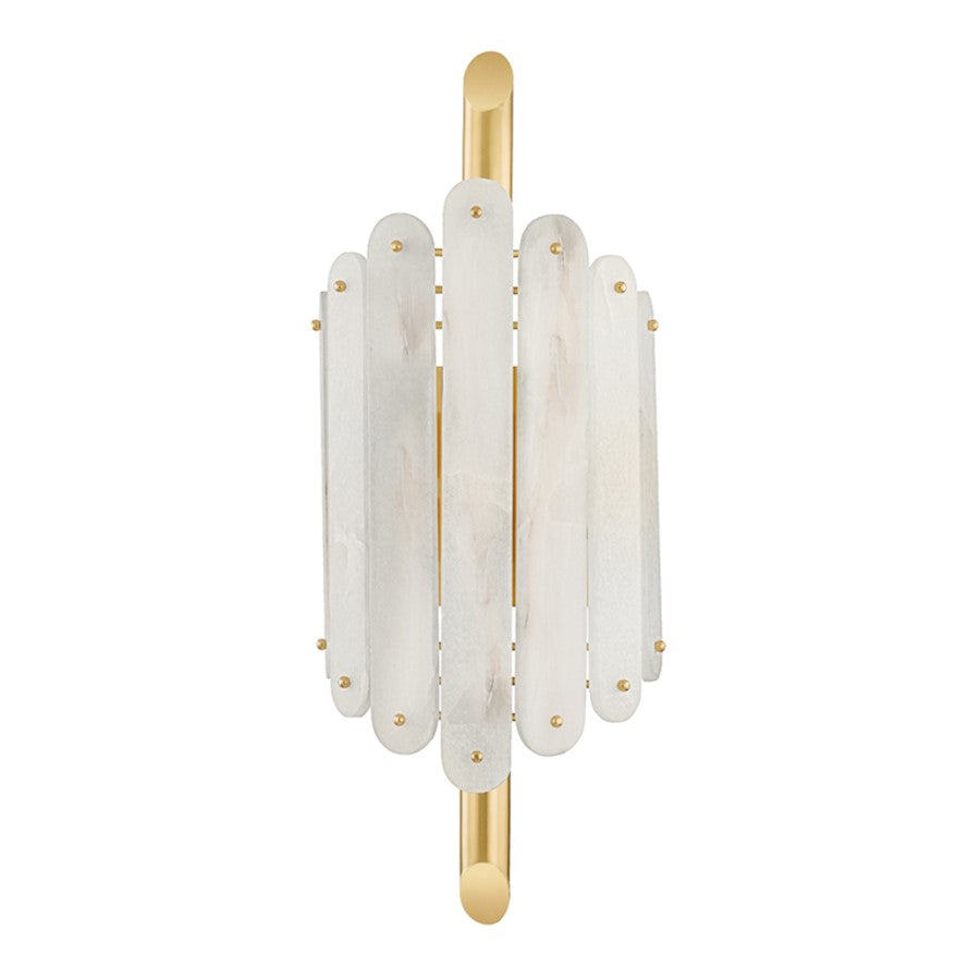 Corbett Lighting Selene 4 Light Wall Sconce, Polished Brass/White